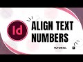 how to align text numbers in indesign