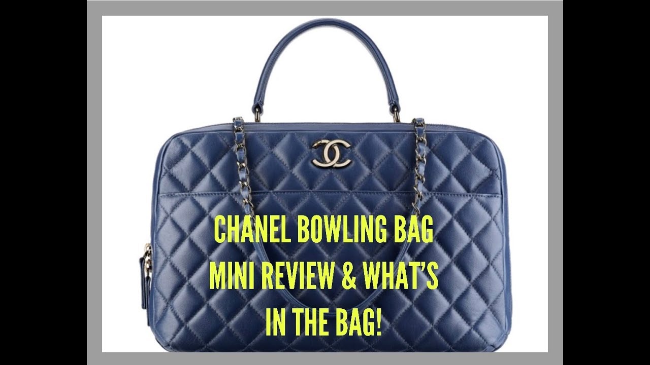 CHANEL BOWLING BAG Black Quilted Grained Leather Authenticity 