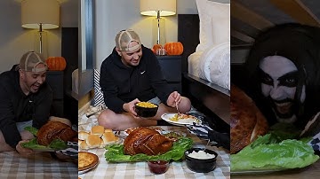 Monster cooks a turkey for thanksgiving 🍽🦃