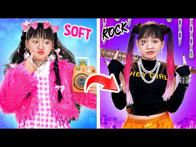 Soft Girl Extreme Makeover To Rock Girl At Rock Concert! | Baby Doll And Mike class=