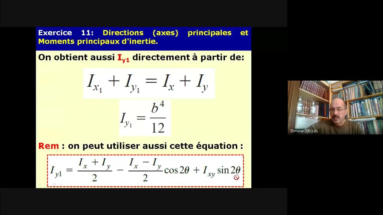 Exercice 11, Directions et axes principaux et Moments principaux d