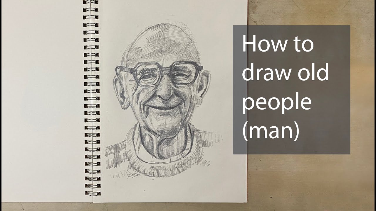 How to draw old people (man) - YouTube