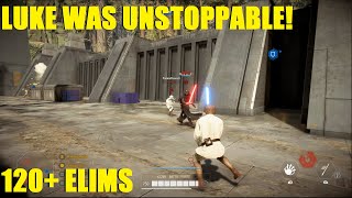 Star Wars Battlefront 2 - Luke Skywalker slaying ALL the Villains! | Huge Farmboy Luke Killstreak!
