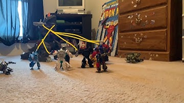 Transformers stop motion: Autobots vs trypticon.