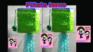 Cómo hacer Piñata de torno con caja de cartón. Piñata rehilete, piñata giratoria, fácil y rápido.