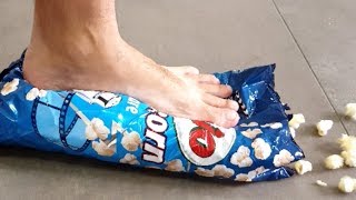 Crushing Crunchy & Soft Things by Feet! - ASMR EXPERIMENT: FEET VS CHIPS, POPCORN, PASTA and more!