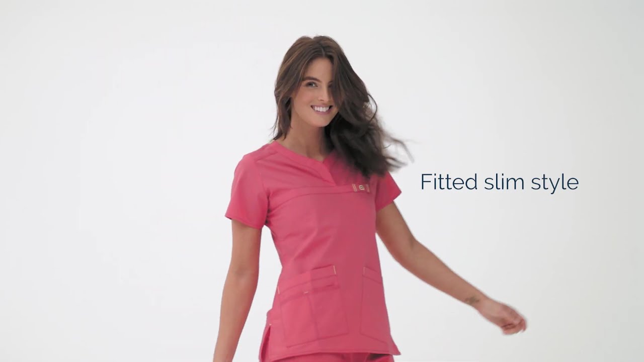 WonderFLEX Curved notch neck scrub top WW6208