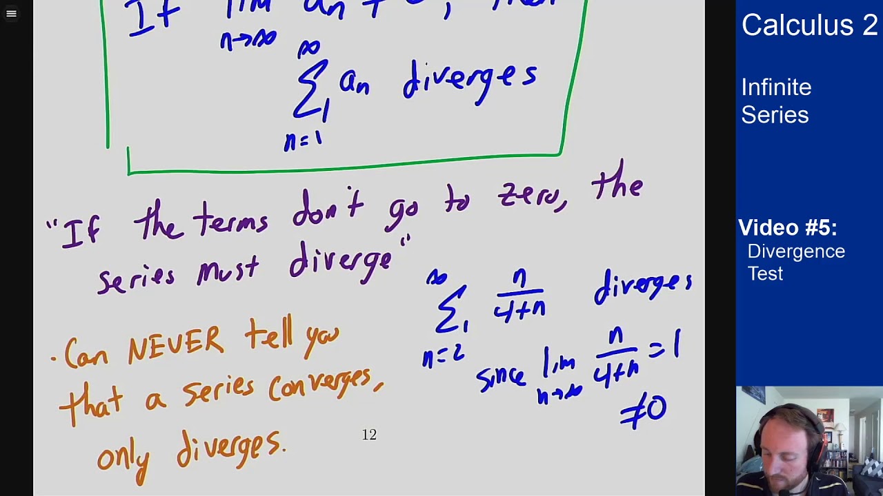 Infinite Series - Video 5 - Divergence Test - YouTube