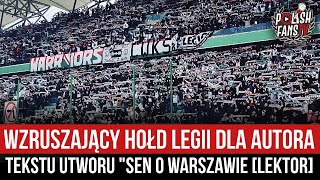 Wzruszający hołd Legii dla autora tekstu utworu "Sen o Warszawie [LEKTOR] (29.01.2023 r.)