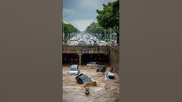 Moment the Bridge Almost Swept Away by Heavy Floods!!! #fyp #shorts