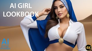 4K AI Art Lookbook Video of Arabian AI Girl ｜ Sensual Arabian Girl in Hijab