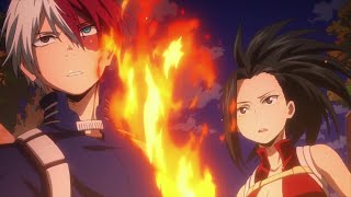 Todoroki dan Yaoyorozu melawan Aizawa sensei, Mineta dan Sero bertarung melawan Midnight