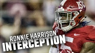 Alabama's Ronnie Harrison intercepts LSU's Danny Etling