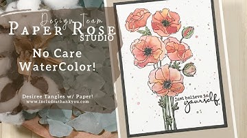 Paper Rose Studio | VERY Simple Watercolor Techniques | Modern Poppies | Card Making Tutorial