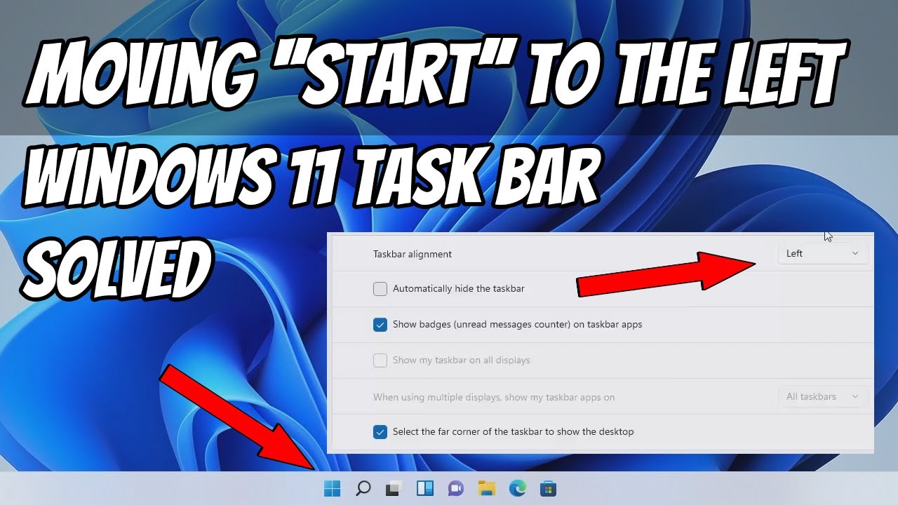 Windows 11 How to move start button | How to Move the Taskbar and Start ...