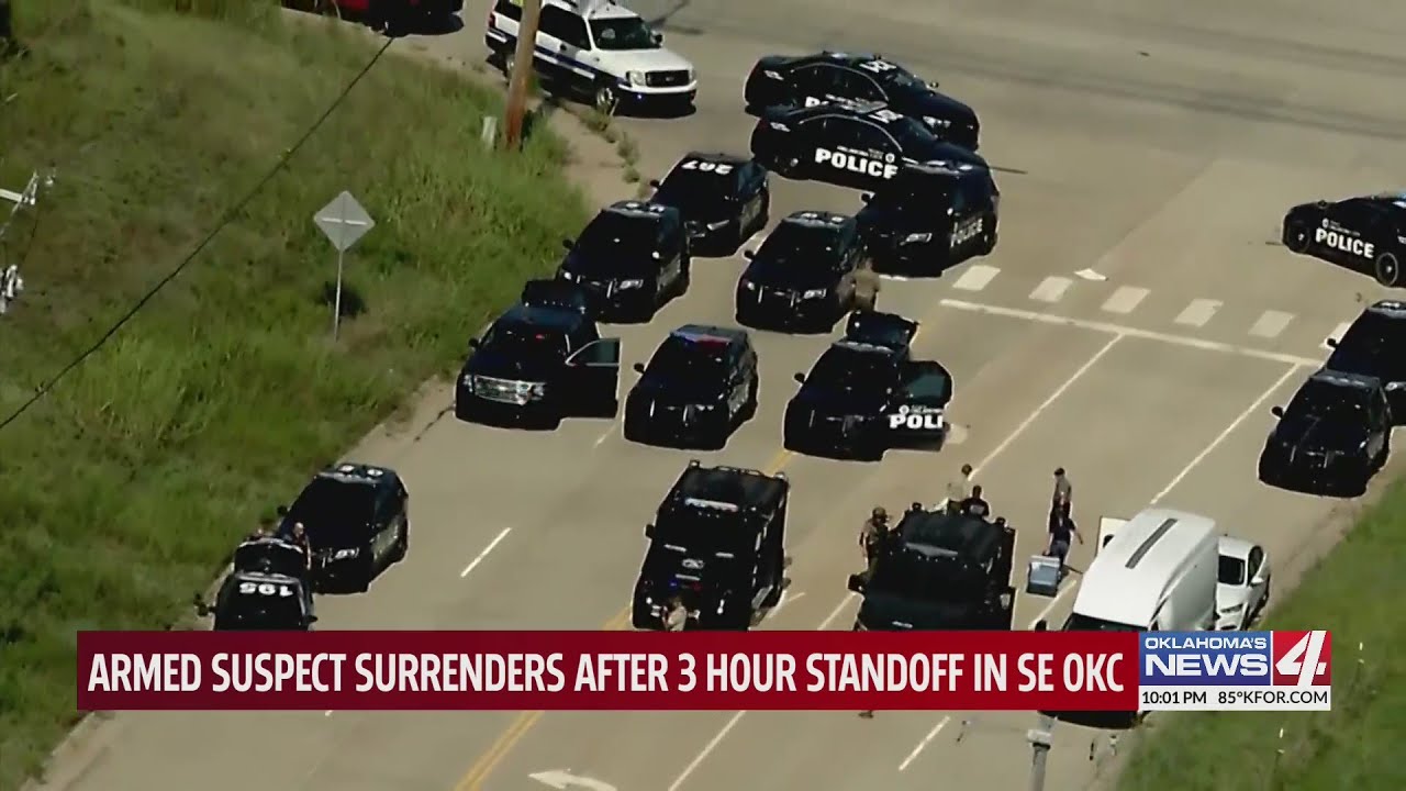 Armed suspect surrenders after 3-hour standoff in SE OKC - YouTube