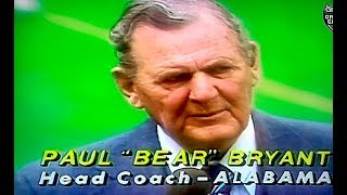 Former Alabama Football Coach Bear Bryant On The College Football Playoffs