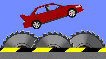 Extreme car crashes - Cars vs Shredder - Crazy destruction in Algodoo