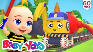 Color Train | Construction Vehicles | Color Song | more Nursery rhymes | Baby yoyo