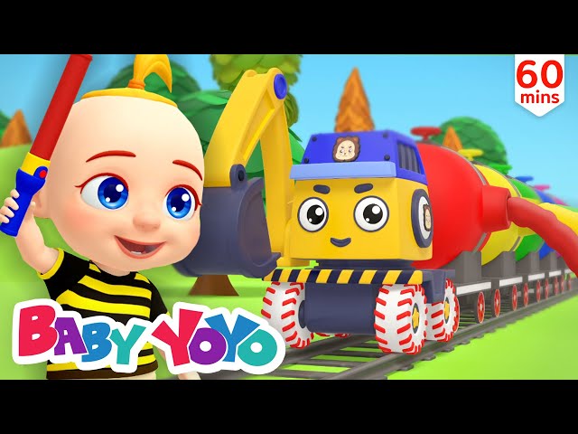 Color Train | Construction Vehicles | Color Song | more Nursery rhymes | Baby yoyo class=