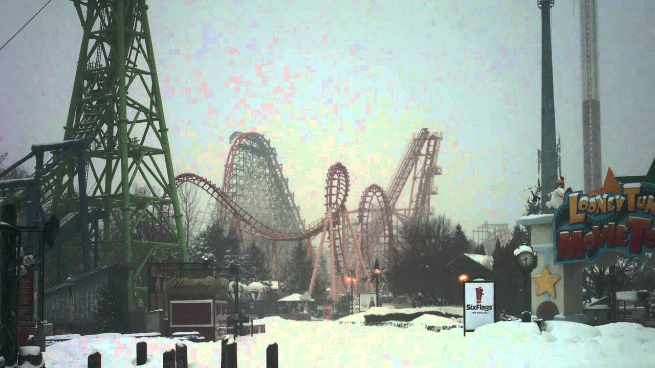 sixt rai Time Lapse of 2015 snow storm at Six Flags New England