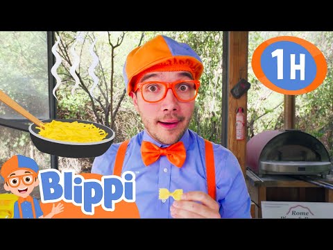 Blippi Learns Pasta Shapes! 🍝 | Educational Kids Videos | Fun Food Compilations