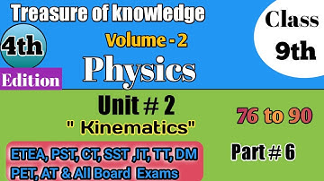 Physics Mcqs Class 9th Unit #2:Treasure of knowledge 4thEdition Volume2:EteaTest Preparation|Part 6