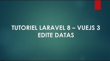 9 Laravel 8 et Vuejs 3 Edite data in database