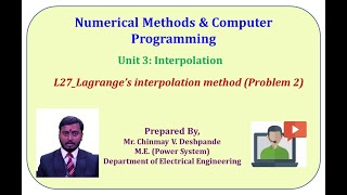 L27 Lagrange’s interpolation method Problem 2