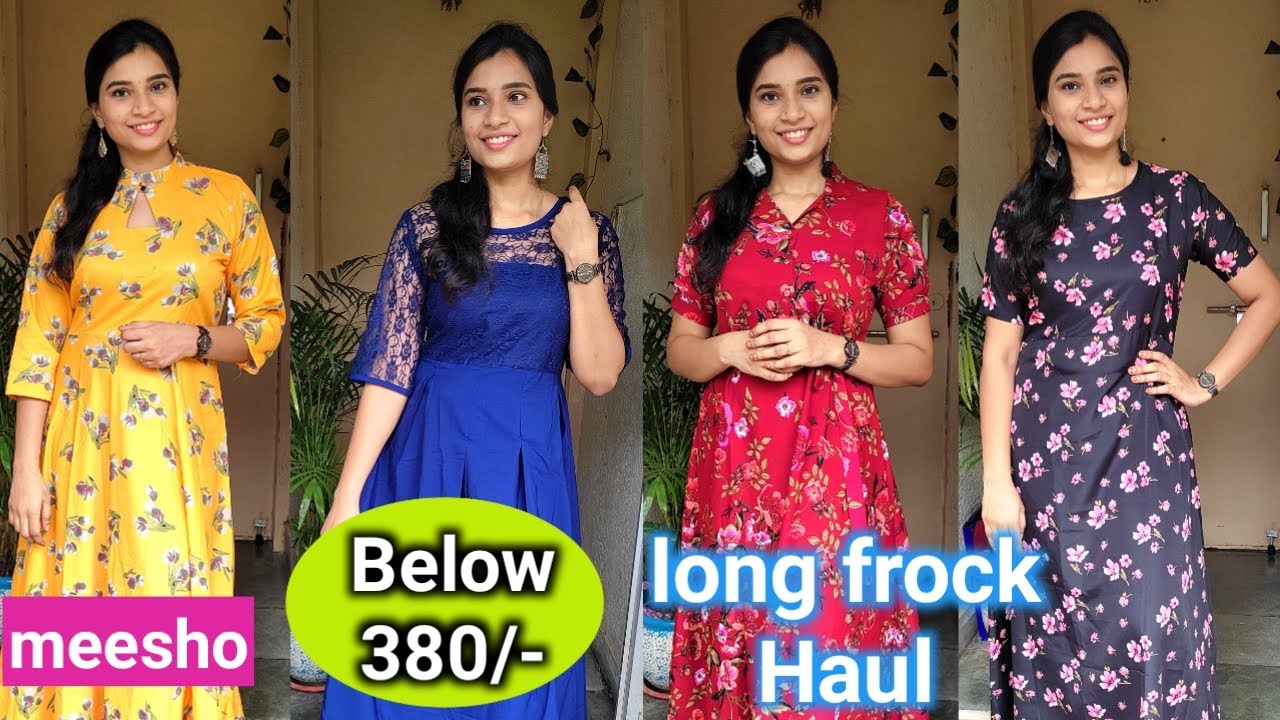 Meesho Latest Long Frocks Haul in Telugu Starting 301/ Meesho Maxi