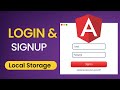 Angular login and signup with localstorage  angular 17