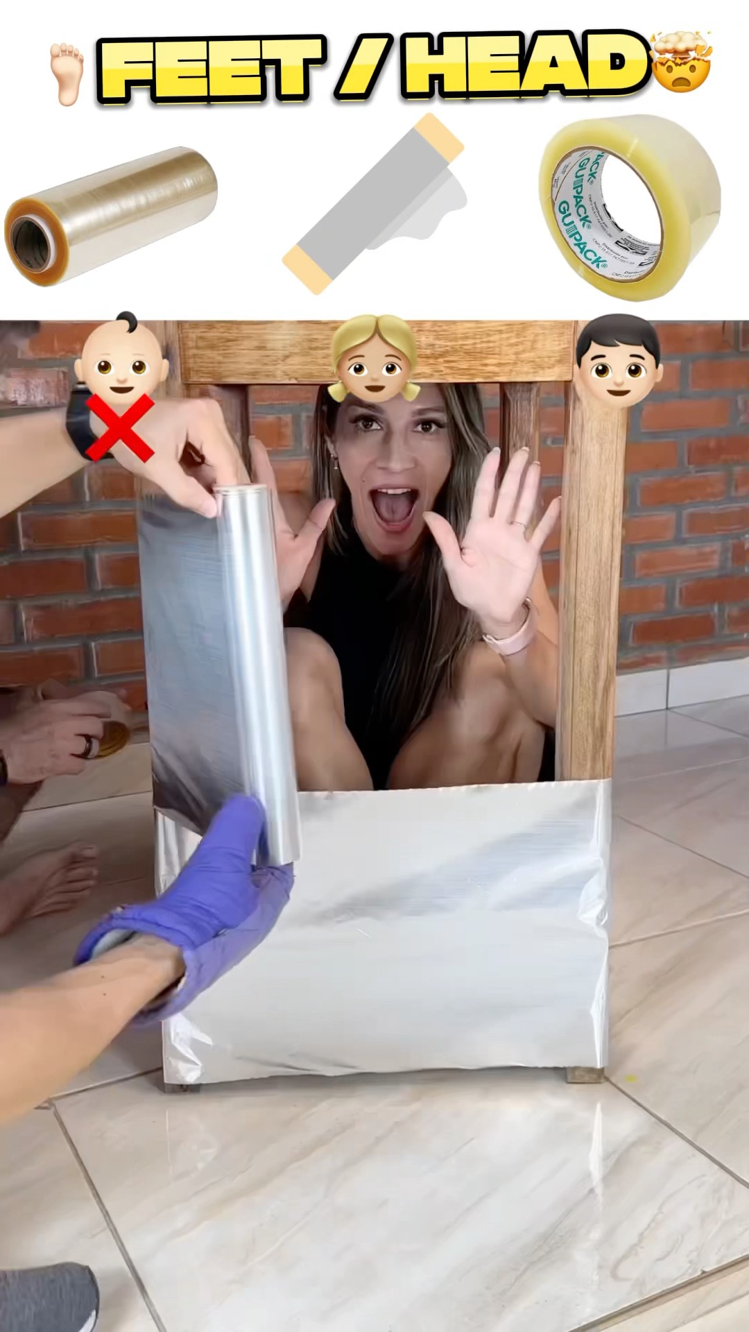 Quem será que vai escapar com a cabeça e o pé?!? #shorts #challenge