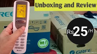 Gree DC Inverterter GS 12CITH12G Unboxing Review | Remote Control Setup | Run AC 25 Rupees Per Hour