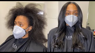 Traditional Sew In: Middle Part with Leave Out