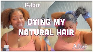 IMPULSIVELY DYING MY NATURAL HAIR BLACK ??‍♀️ naturalhair dyingmyhair @KaseyJ2x