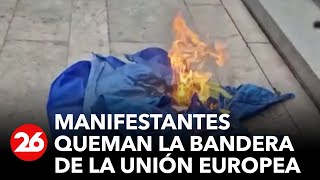 georgia-manifestantes-quemaron-la-bandera-de-la-union-europea