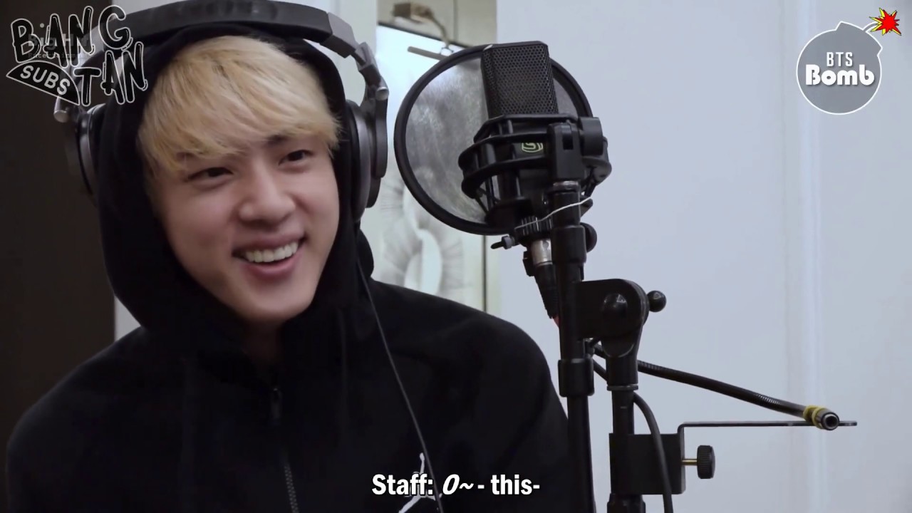 ENG] 191127 [BANGTAN BOMB] Jin, Recording his first ever
