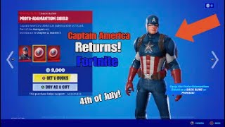 CAPTAIN AMERICA Returns to Fortnite C3S3 - July 4th Item Shop - Preview