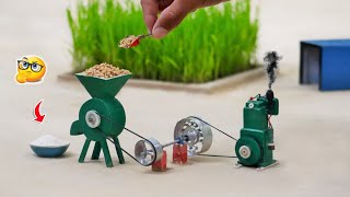 diy tractor mini flour mill machine science project #8 | @MiniInventor  | @KeepVilla