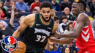 Karl-Anthony Towns, Timberwolves use big second half to propel past Rockets | NBA Highlights screenshot 4