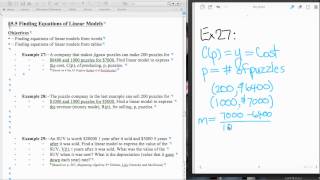 §5.5 Finding Equation for Linear Models Intro