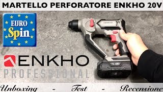 Review ENKHO professional cordless hammer drill. Eurospin. 20V percussion  tapano. - YouTube