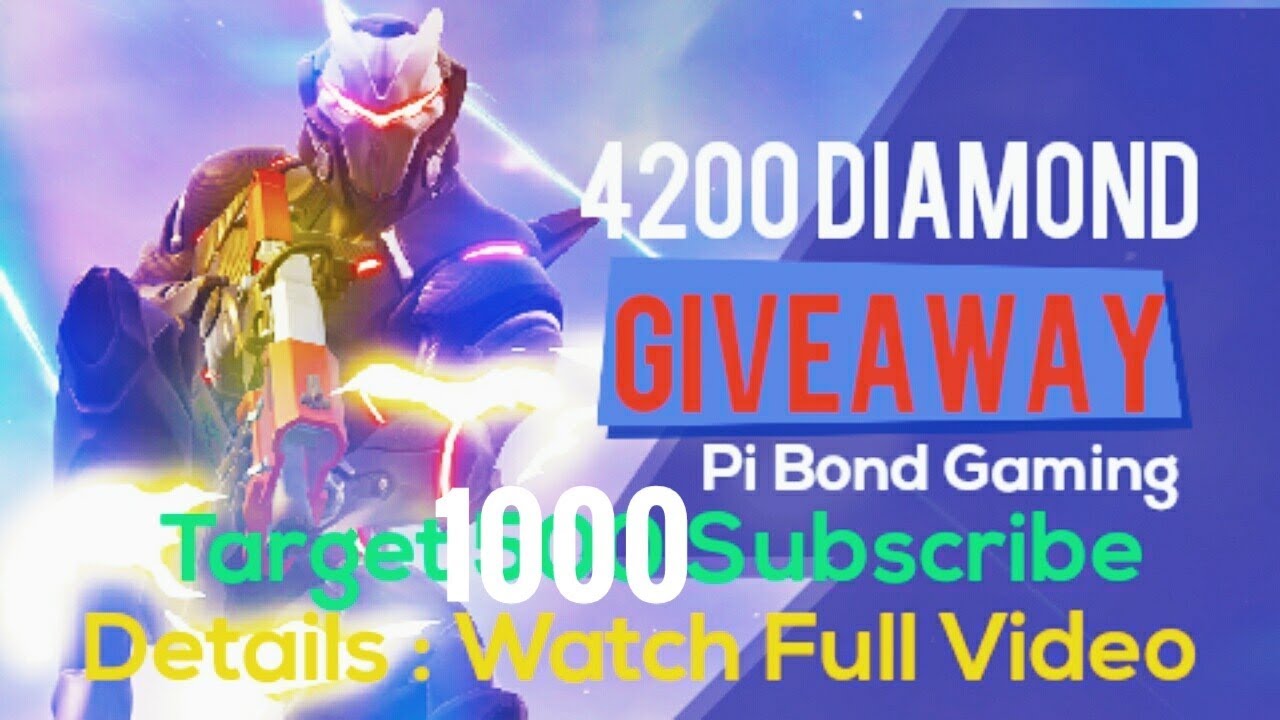 FREE FIRE 4200 Diamond Giveaway | Target 1000 Subscribe | Pi Bond Gaming | 10 Weekly Giveaway