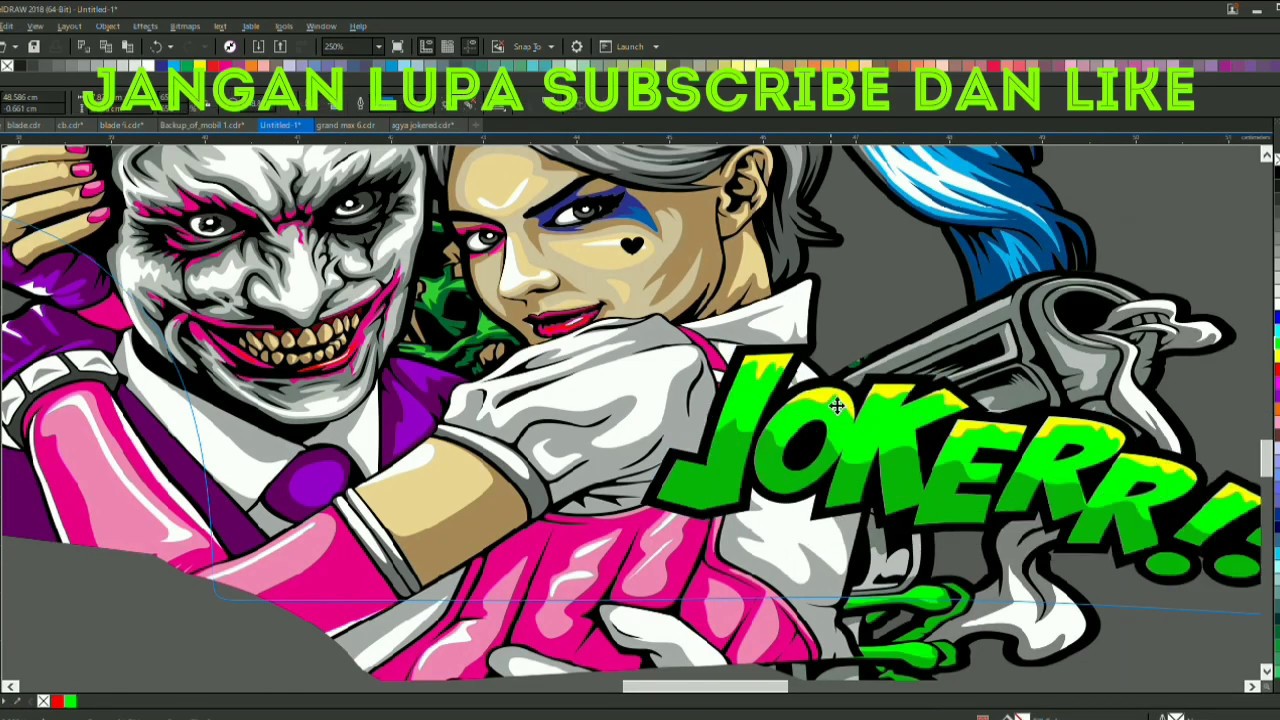 Cara Desain Mobil Stiker Honda Jazz Tema Joker Part 2 YouTube