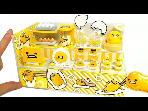 #how DIY Miniature Gudetama Egg dessert shop♥Making Gudetama Yellow pudding shop ♥Sario