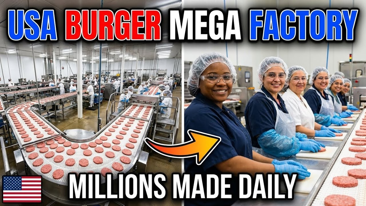 How Millions of Burgers Are Made Every Day 🍔 | Inside USA Burger Mega Factory
