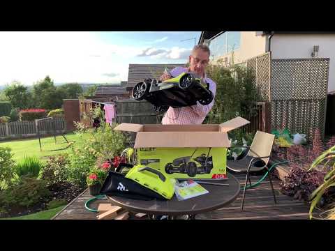 Ryobi One+ 18v Battery Lawn Mower Unboxing Review and Setup OLM1833H