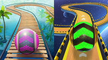 Satisfying Mobile Games Play 9999 Tiktok Games Space Rolling Balls Race VS Rollance Adventure Balls