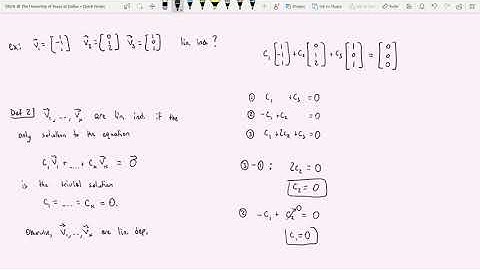 MATH 2418 Week 2 Review: Linear Independence, Norm, Dot Product, Matrix-Vector Multiplication
