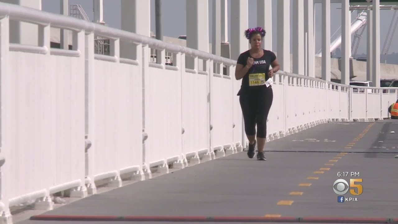 OAKLAND MARATHON: Oakland Marathon runners get a special treat -- running on the Bay Bridge walkway - YouTube